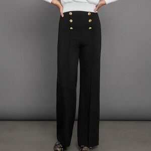 carbon38 Pull On Sailor Pant black size small women’s scuba dress pant FLAW